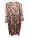 Charlotte Sparre Size Large Pink, Brown, White Silk Blend Long Sleeve Dress Pink, Brown, White / Large