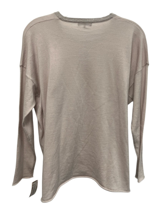 Cash CA Size Medium Dusty Pink Wool Long Sleeve Metallic Thread Knit Top Dusty Pink / Medium