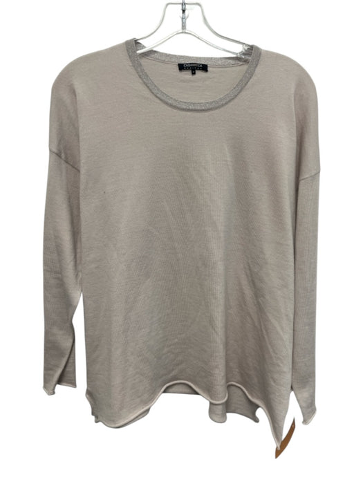 Cash CA Size Medium Dusty Pink Wool Long Sleeve Metallic Thread Knit Top Dusty Pink / Medium