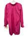 Ann Mashburn Size Large Hot pink Cotton Long Sleeve Half Button Pockets Dress Hot pink / Large
