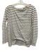 Ann Mashburn Size XL Cream & Black Cotton Wide Neck Horizontal Stripe Top Cream & Black / XL