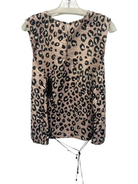 Ann Mashburn Size L Peach, Black & Gold Polyester Sleeveless Leopard Top Peach, Black & Gold / L