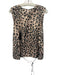 Ann Mashburn Size L Peach, Black & Gold Polyester Sleeveless Leopard Top Peach, Black & Gold / L