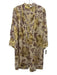 Diane Von Furstenberg Size 14 Burgundy, Cream & Gold Silk Blend Floral Dress Burgundy, Cream & Gold / 14