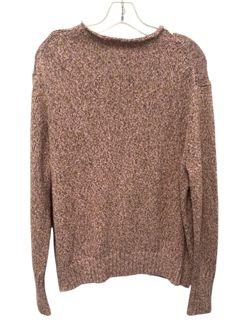 Ann Mashburn Size XL Pink & Tan Cotton Knit Marbled Mock Neck Sweater Pink & Tan / XL