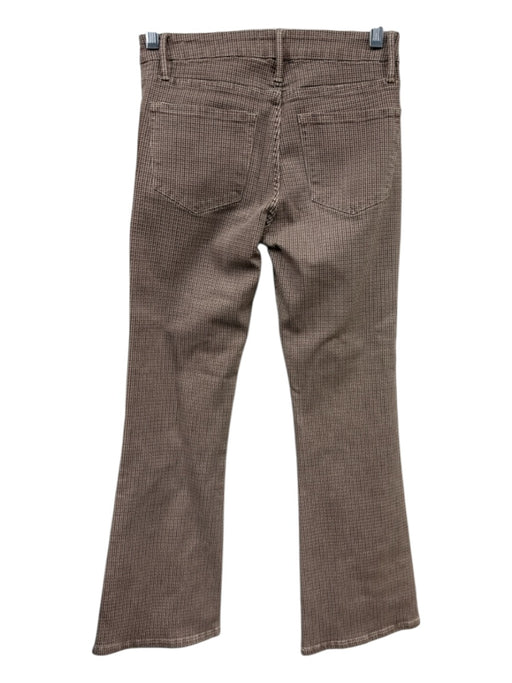 Frame Size 24 Beige, Brown & Black Cotton Blend Zip & Button Houndstooth Pants Beige, Brown & Black / 24