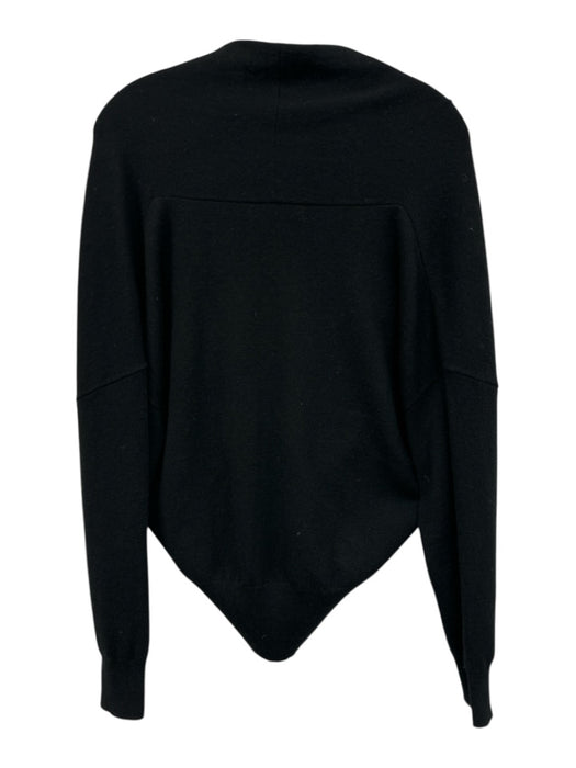 Nili Lotan Size XS Black Cashmere Long Sleeve Draped Wrap V Neck Sweater Black / XS