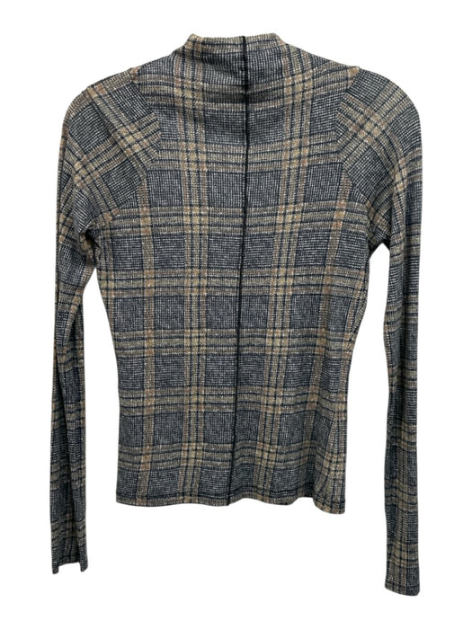 Rag & Bone Size S Navy, Orange & Multi Cotton & Modal Long Sleeve Plaid Top Navy, Orange & Multi / S
