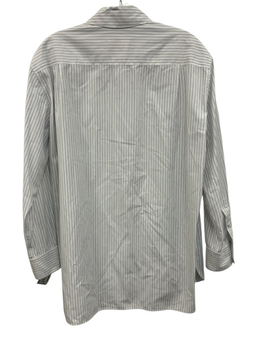 Nili Lotan Size XS White & Blue Pin Stripe Long Sleeve Button Down Collar Top White & Blue / XS