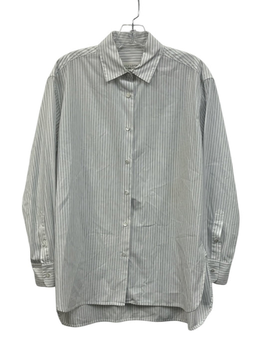 Nili Lotan Size XS White & Blue Pin Stripe Long Sleeve Button Down Collar Top White & Blue / XS