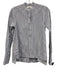 Ann Mashburn Size S White, Blue & Brown Cotton Striped Long Sleeve No Collar Top White, Blue & Brown / S