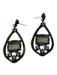 Yosca Gunmetal & Clear Metal Stone pear shape Post Back Cluster Earrings Gunmetal & Clear