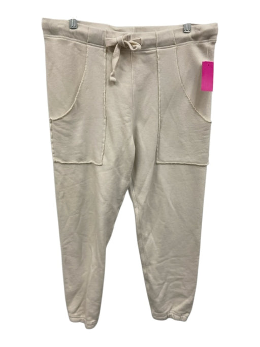 Frank & Eileen Size M Cream White Cotton Elastic & Drawstring Waist Crop Pants Cream White / M