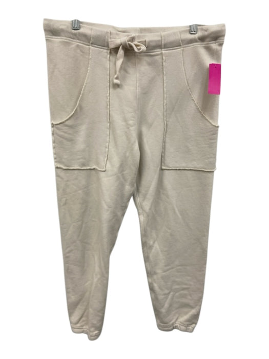 Frank & Eileen Size M Cream White Cotton Elastic & Drawstring Waist Crop Pants Cream White / M