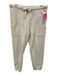 Frank & Eileen Size M Cream White Cotton Elastic & Drawstring Waist Crop Pants Cream White / M