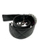 Suzi Roher Black Leather Quilted Silver Tone Hardware Chain Detail Belts Black / Large