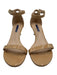 Stuart Weitzman Shoe Size 9 Beige Leather Upper Patent Ankle Buckle Sandals Beige / 9