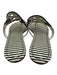Tory Burch Shoe Size 9 Cream White & Midnight Blue Leather Upper Patent Sandals Cream White & Midnight Blue / 9