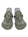 Tory Burch Shoe Size 9 Cream White & Midnight Blue Leather Upper Patent Sandals Cream White & Midnight Blue / 9
