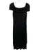 Elizabeth & James Size S Black Wool Blend Ribbed Sleeveless Wide Neck Midi Dress Black / S