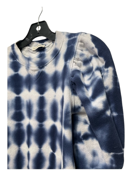 Ulla Johnson Size M Blue & White Cotton Long Sleeve Puff Shoulder Sweater Blue & White / M