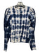 Ulla Johnson Size M Blue & White Cotton Long Sleeve Puff Shoulder Sweater Blue & White / M