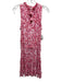 Poupette St. Barth Size M Pink & Red Viscose Floral Ruffle Details Dress Pink & Red / M