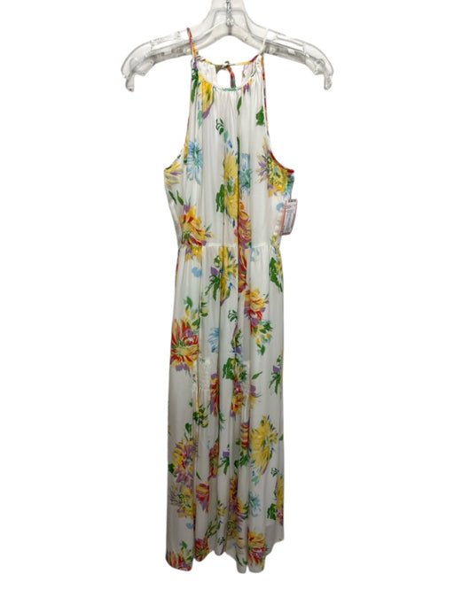 Kobi Halperin Size S White & Multi Silk Blend Abstract Floral Sleeveless Dress White & Multi / S