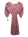 Poupette St. Barth Size L Pink & Orange Viscose Floral Short Puff Sleeve Dress Pink & Orange / L