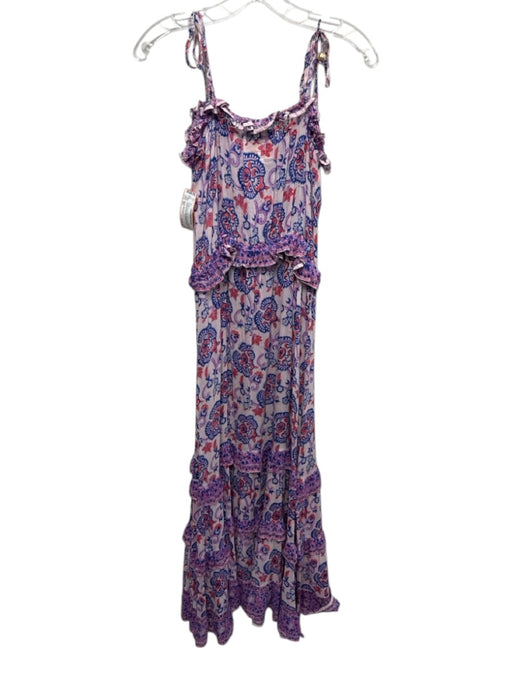 Bell by Alicia Bell Size XS Purple, Pink & Blue Silk & Cotton Floral Dress Purple, Pink & Blue / XS
