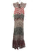 Bell by Alicia Bell Size M White, Pink, Multi Cotton & Silk V Neck Maxi Dress White, Pink, Multi / M