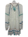 Veronica Beard Size M White & Multi Cotton Long Sleeve Tassles Split Neck Dress White & Multi / M