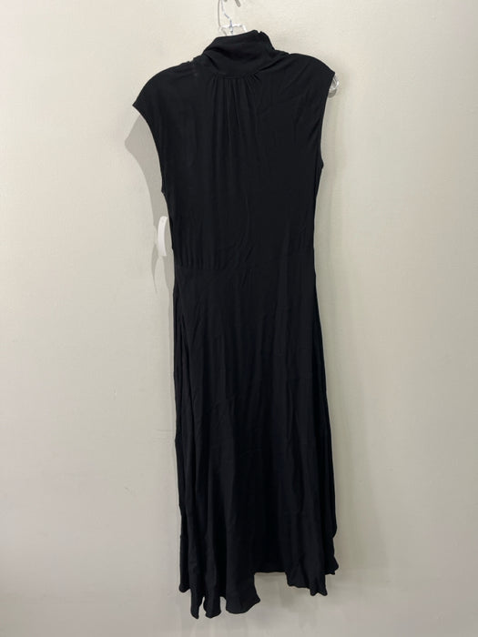 Ulla Johnson Size 4 Black Viscose Tie Neck Sleeveless Maxi Side Zip Dress