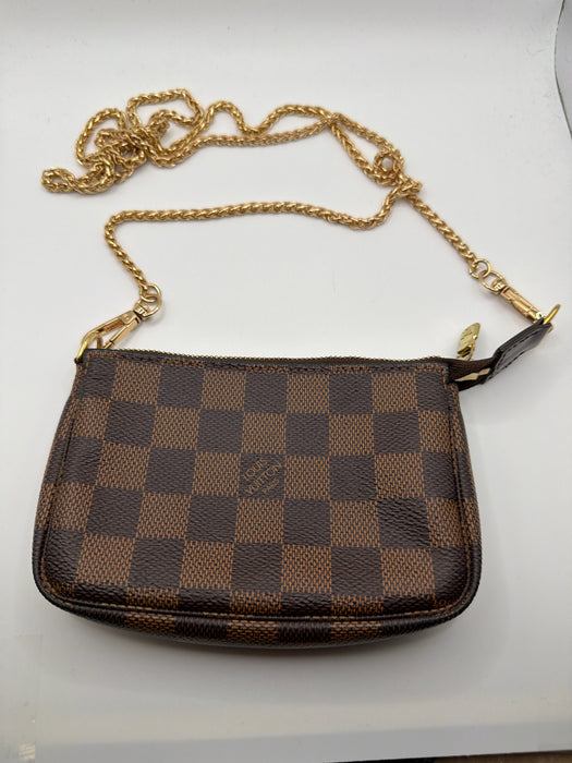 Louis Vuitton Brown Coated Canvas Zip Close Damier Ebene Bag