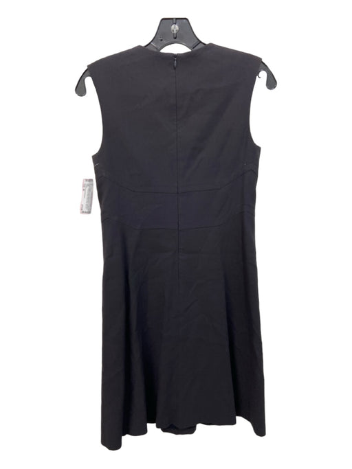 Piazza Sempione Size 40 Black Cotton Round Neck Sleeveless Chevron Stitch Dress Black / 40