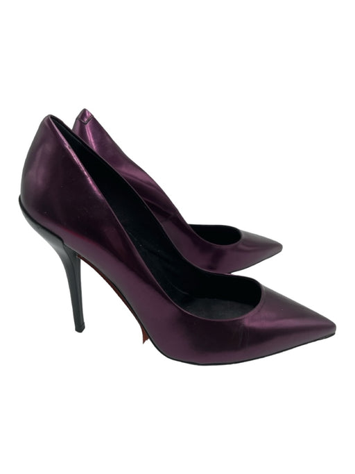 Roger Vivier Shoe Size 38 Purple Synthetic Pointed Toe Stiletto Metallic Pumps Purple / 38