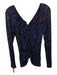 Veronica Beard Size S Blue & Black Rayon Blend V Neck & Back Long Sleeve Top Blue & Black / S