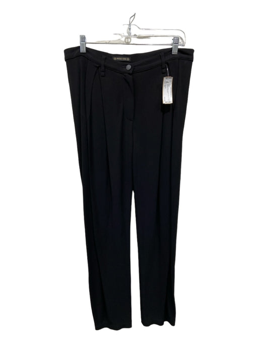 Plein Sud Size 12 Black Viscose Tapered Pleat Arm Detail Mid Rise Pants Black / 12