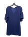 Crosby Size XS Navy Blue Polyester V Neck Ruffle Sleeve Detail 1/2 sleeve Dress Navy Blue / XS
