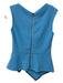 Roland Mouret Size 6 Blue, Black & White Polyester Square Neck Sleeveless Top Blue, Black & White / 6