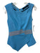 Roland Mouret Size 6 Blue, Black & White Polyester Square Neck Sleeveless Top Blue, Black & White / 6