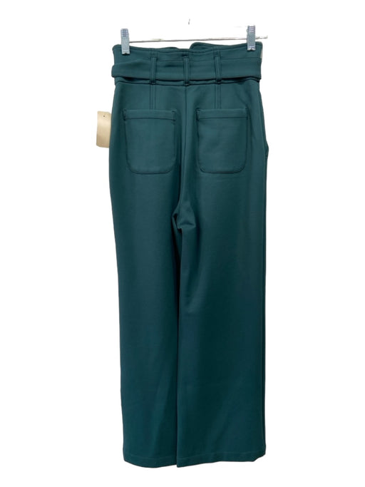 Maeve Size 0 Dark Green Viscose Blend Wide Leg High Rise Tie Waist Pants Dark Green / 0