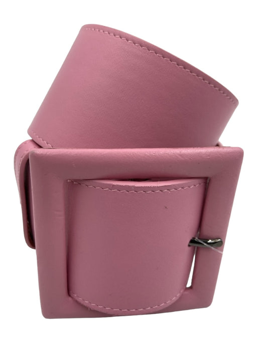 Carolina Herrera Pink Leather Wide Square Buckle Belts Pink / S