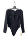 Magda Butrym Size 38 Black Wool Blend Cupped Long Sleeve Pre Owned Bodysuit Black / 38