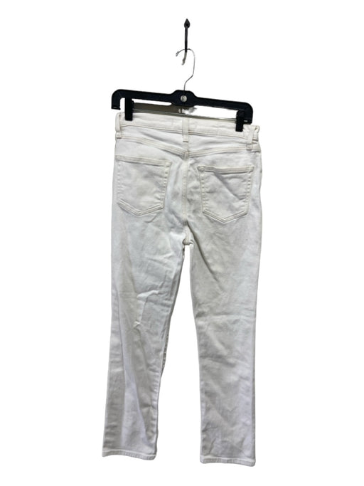 Etica Size 27 White Cotton Denim High Rise Straight Leg Jeans White / 27