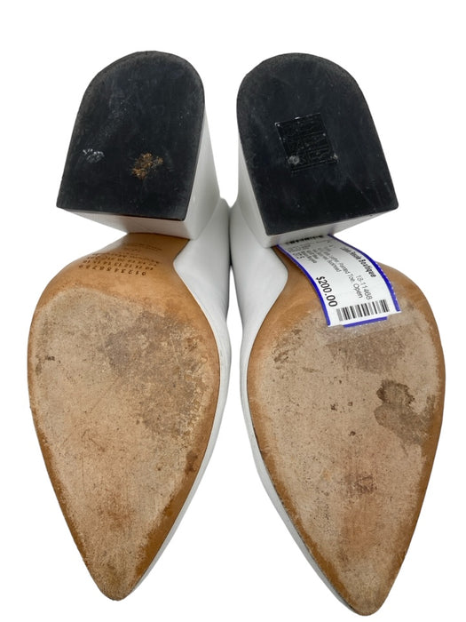Maison Margiela Shoe Size 37.5 White Leather Pointed Toe Open Heel Pumps White / 37.5
