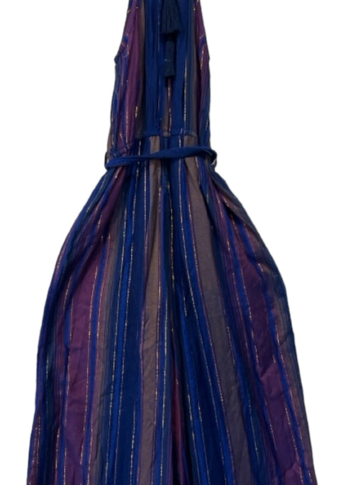 Cleobella Size 0 Blue, Purple, Gold Sleeveless Striped Metallic Thread Jumpsuit Blue, Purple, Gold / 0