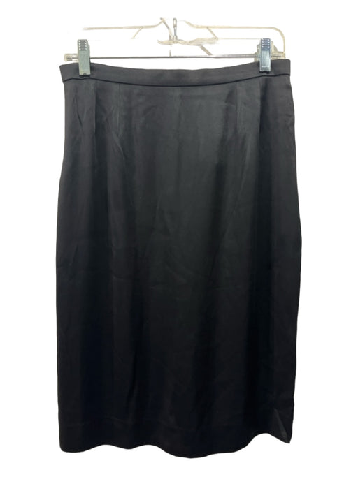 Chanel Boutique Size 42 Black Acetate Blend Mid Rise Below the Knee Logo Skirt Black / 42