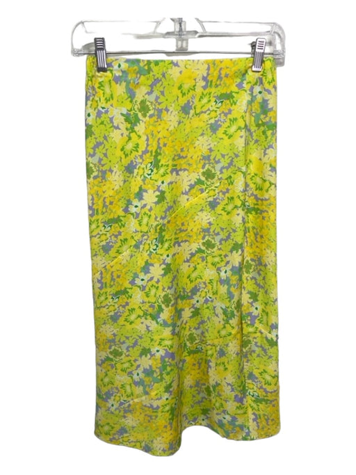 Strangers & Lovers Size Small Yellow, Purple, Green Floral Midi Skirt Yellow, Purple, Green / Small