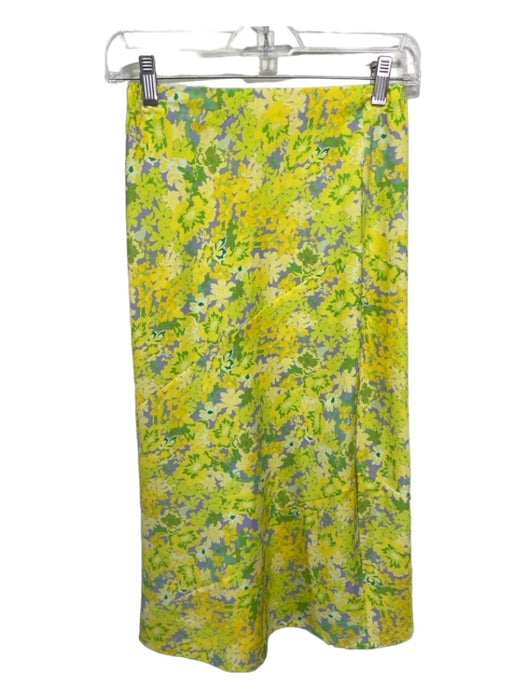 Strangers & Lovers Size Small Yellow, Purple, Green Floral Midi Skirt Yellow, Purple, Green / Small
